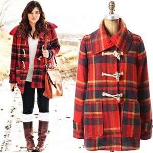 Daughters of Liberation Anthropologie plaid coat sz 4